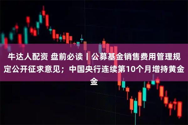 牛达人配资 盘前必读丨公募基金销售费用管理规定公开征求意见；中国央行连续第10个月增持黄金